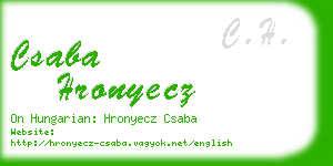 csaba hronyecz business card